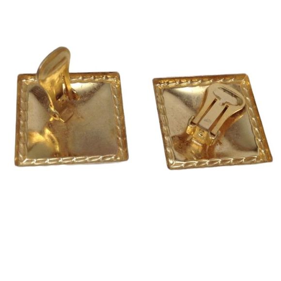 Vintage 1980’s Diamond Shaped Enamel Earrings - Picture 3 of 3